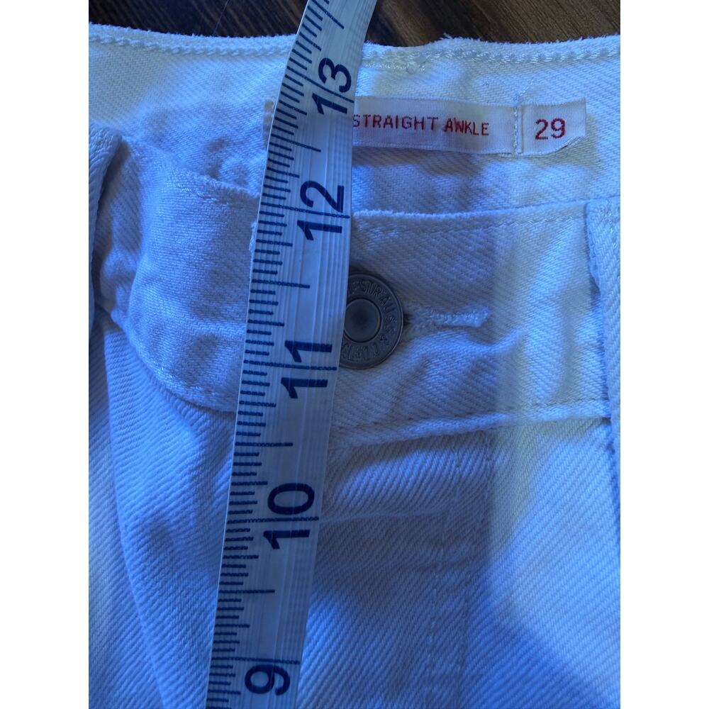 Levi’s Ribcage Straight Ankle Rainbow White Denim Jeans Size 29 - Picture 12 of 13